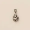 Vintage silver stainless steel Ganesha elephant deity pendant charm for necklaces - Steel Color Ganesha Pendant