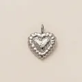 Exquisite silver heart-shaped stainless steel pendant with hammered texture detail - Silver Heart