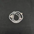 Heart tennis necklace with sparkling cubic zirconia in mixed silver and gold tones. - 18inch / Silver Pink