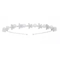 Eleganter silberner Haarreif mit weißen Perlen und funkelnden Blumen aus Zirkonia - Blumen Perlen Stil (TS-J2942S) / Silber