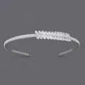 Elegante cerchietto di lusso in argento con pietre di zircone scintillanti taglio marquise - Cerchietto con Zirconi per Servizio Fotografico di Lusso (TS-J3169S)