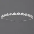 Elegante cerchietto in argento con cristalli marquise e perle bianche per la sposa - Cerchietto per Servizio Fotografico da Damigella d'Onore Versatile (TS-J2954)