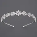 Elegante cerchietto in argento con brillanti zirconi incastonati a motivi floreali - Cerchietto per Banchetto da Sposa Versatile (TS-J3440S)