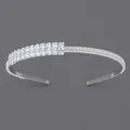 Elegante cerchietto color argento decorato con scintillanti cristalli di zirconia cubica - Cerchietto Versatile per Servizio Fotografico di Lusso (TS-J3171S)