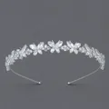 Elegante cerchietto con farfalle in zircone argento accessorio per capelli da donna per festa - Cerchietto con Farfalla alla Moda (TS-J3215S)