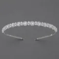 Elegante cerchietto in zirconi argentati con cristalli scintillanti per spose e feste. - Cerchietto con Zirconi Versatile per l'Uso Quotidiano (TS-J3158S)