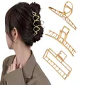 Elegante fermaglio per capelli grande in metallo dorato per donne design a farfalla - Set da 4 pezzi oro 11cm / 11cm / Oro