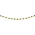 Sparkling glitter black and gold circle garland banner for New Year party decoration - 3m Circular Paper Garland