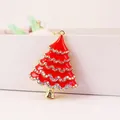 Roter Weihnachtsbaum Schlüsselanhänger mit Strasssteinen und Emaille-Tropföl-Design - Rot