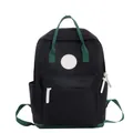 Minimalist black and green small lightweight backpack for school and casual travel - Small / Black