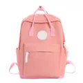 Minimalist pink lightweight backpack for students and travel use, durable fabric - Small / Pink