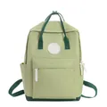 Small lightweight green backpack for students and travel with a blank logo patch area - Small / Green