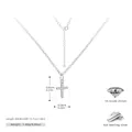 S925 sterling silver cross necklace with 5A grade zircon pendant detailed measurements - 925 Silver / Silver