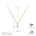 Minimalist S925 sterling silver cross necklace with 5A grade zircon pavé pendant - 925 Silver / Gold
