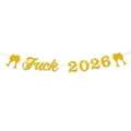Banner glitterato oro 'Fuck 2026' per decorazioni per feste di Capodanno - Stile Fuck 2026