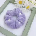 Chouchou en peluche violette douce avec perles élégantes - Violet
