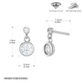 Orecchini a perno in argento sterling 925 con pendente in zircone 5A e dimensioni - Argento 925 / Argento 925 placcato oro bianco