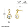 Orecchini a lobo in argento sterling S925 con pendente in zircone 5A dorato - Argento 925 / Argento 925 placcato oro giallo