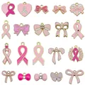 Assorted pink enamel bow and ribbon alloy charms for DIY jewelry making accessories - Pink Series Enamel Bowknot Tie Set