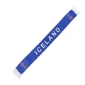 Blue satin Iceland fan scarf with flags and white tassels for 2026 World Cup - 135cm / Iceland