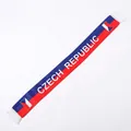 Official style satin fan scarf for Czech Republic football fans with white fringe ends - 135cm / Czech Republic