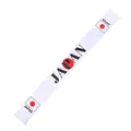 White Japan supporter scarf featuring red sun disk and tassels for football fans - 135cm / Japan