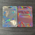 Holographic resealable jewelry bags in silver and pink with rainbow laser finish - 10.5*15cm Rose Red