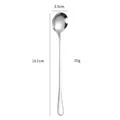 Cuchara para mezclar de acero inoxidable de mango largo, 19,2 cm, 20 g, acabado pulido - Cuchara Para Hielo De Acero Inoxidable 410 - Color Natural