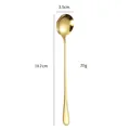 Cuchara de mezcla de acero inoxidable 304 dorada, mango largo, 19,2 cm, peso 20g. - Acero Inoxidable 410 - Cuchara Para Hielo Dorada