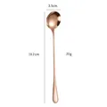 Cuchara para mezclar de mango largo en acero inoxidable 304 oro rosa con especificaciones - Cuchara Para Hielo De Acero Inoxidable 410 Color Oro Rosa