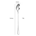 304 roestvrijstalen menglepel met lange steel, 19,5 cm lang en gepolijste afwerking - Gepunte stijl / Zilver