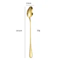 Gouden 304 roestvrijstalen roerlepel met lange steel, 19,5 cm lang, 20 g - Gepunte stijl / Goud