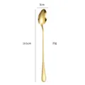19,5 cm gouden roestvrijstalen roerlepel met lange steel voor desserts en koffie - Gepunte stijl / Goud