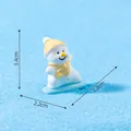Cute miniature Christmas snowman figurine with yellow hat and scarf for DIY landscape decor - No.1 Snowboarding Snowman
