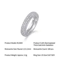 Eternity-Ring aus 925er Silber mit 180 Moissanit-Steinen und hochwertiger Beschichtung - US Größe 9 / Moissanit
