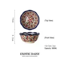 Keramik-Reisschüssel mit exotischem Gänseblümchen-Muster, 5 Zoll Vintage-Stil Design - 5 Zoll Reisschüssel