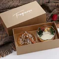 Luxus Duftkerzen Geschenkset mit goldener geprägter Glashaube und Geschenkbox - Grüner Tee Duft - Duft-Geschenkbox