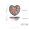 Exotic daisy heart-shaped ceramic bowl with 220ml capacity and floral pattern - Heart-Shaped Bowl