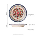 Vintage ceramic 11-inch deep plate featuring exotic daisy floral pattern design - 11 Inch Deep Plate