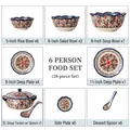 Vintage daisy pattern ceramic tableware set 28-piece collection for a 6 person service - 6-Person Dining Set (28 Pieces)