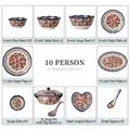 46-piece exotic daisy ceramic tableware set for 10 persons in vintage style - 10-Person Dining Set (46 Pieces)