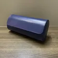 Premium portable purple leather cylindrical watch storage box for travel jewelry - Smooth Blue 3-Slot