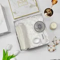 Gift box set with folding umbrella and portable bear fan for company events and parties - Umbrella + Handheld Fan Set (BP-11) / White