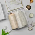 Elegant gift set with intelligent temperature display cup and folding umbrella in marble box - Intelligent Temp Display Cup + Umbrella Set (BP-23) / White