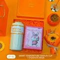Smart temperature display mug and steam eye mask gift set in elegant orange box - Smart Temp Cup + Steam Eye Mask Set (LP-50) / Orange