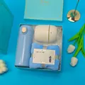 Blue gift set including insulated vacuum flask, soft towel and mini humidifier - Thermos + Towel + Humidifier Set (LH-24) / Blue