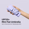 Kompakter mini tragbarer fünffach violetter Sonnenschirm mit UPF50+ UV-Schutz für Damen - Flach / Lavendellila