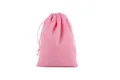 Small pink velvet drawstring pouch for jewelry and electronic accessories storage - Pink