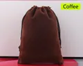 Pochette en velours marron café avec cordon de serrage pour bijoux et accessoires - 12*15 / café