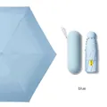 Portable sky blue five-fold mini pocket sun umbrella with UPF50+ UV protection and case - Capsule Set / Quiet Blue With Capsule Box